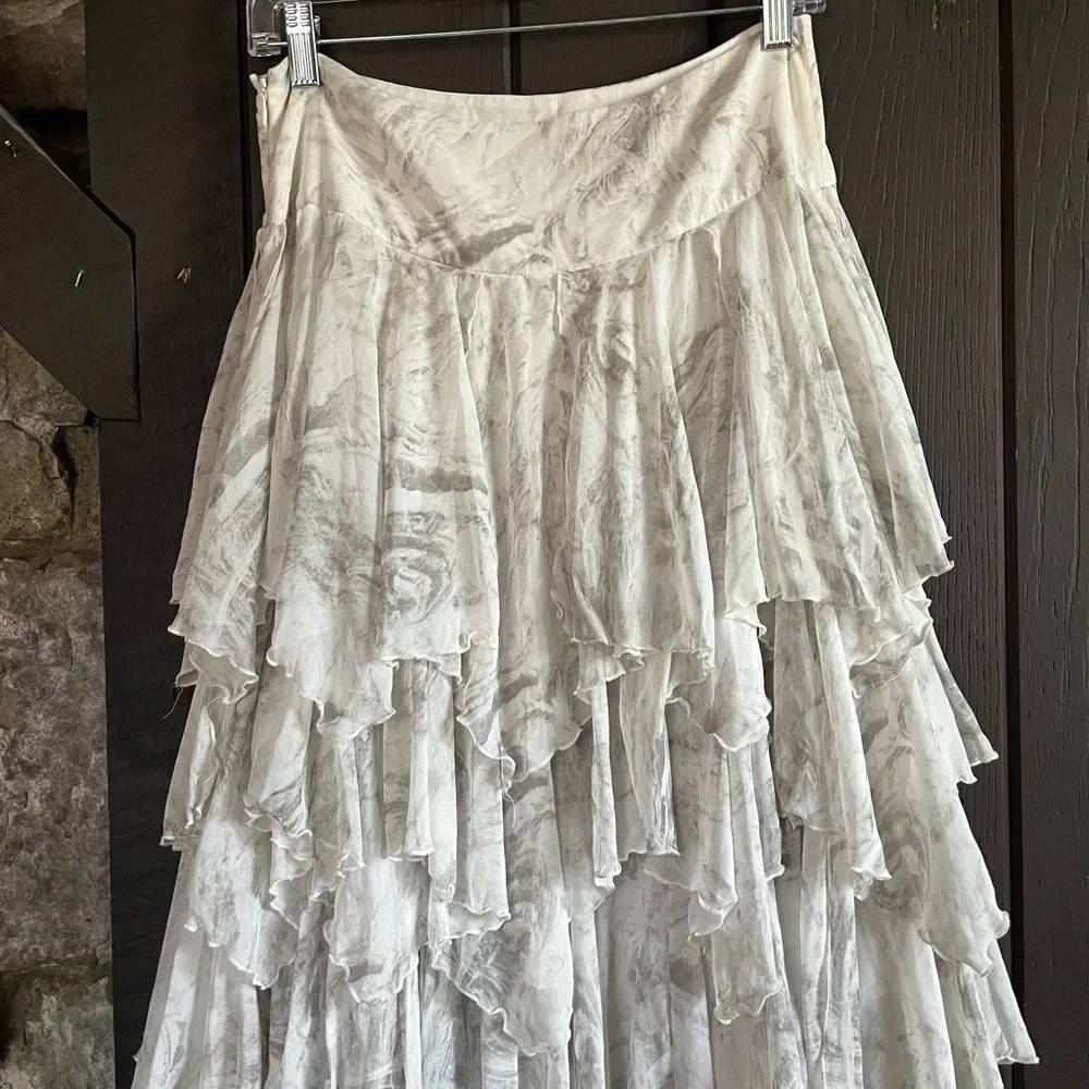 Free People Flowy Layered Maxi Skirt    Sz 2 - Picture 7 of 11